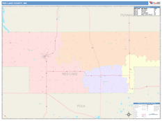 Red Lake County, MN Digital Map Color Cast Style